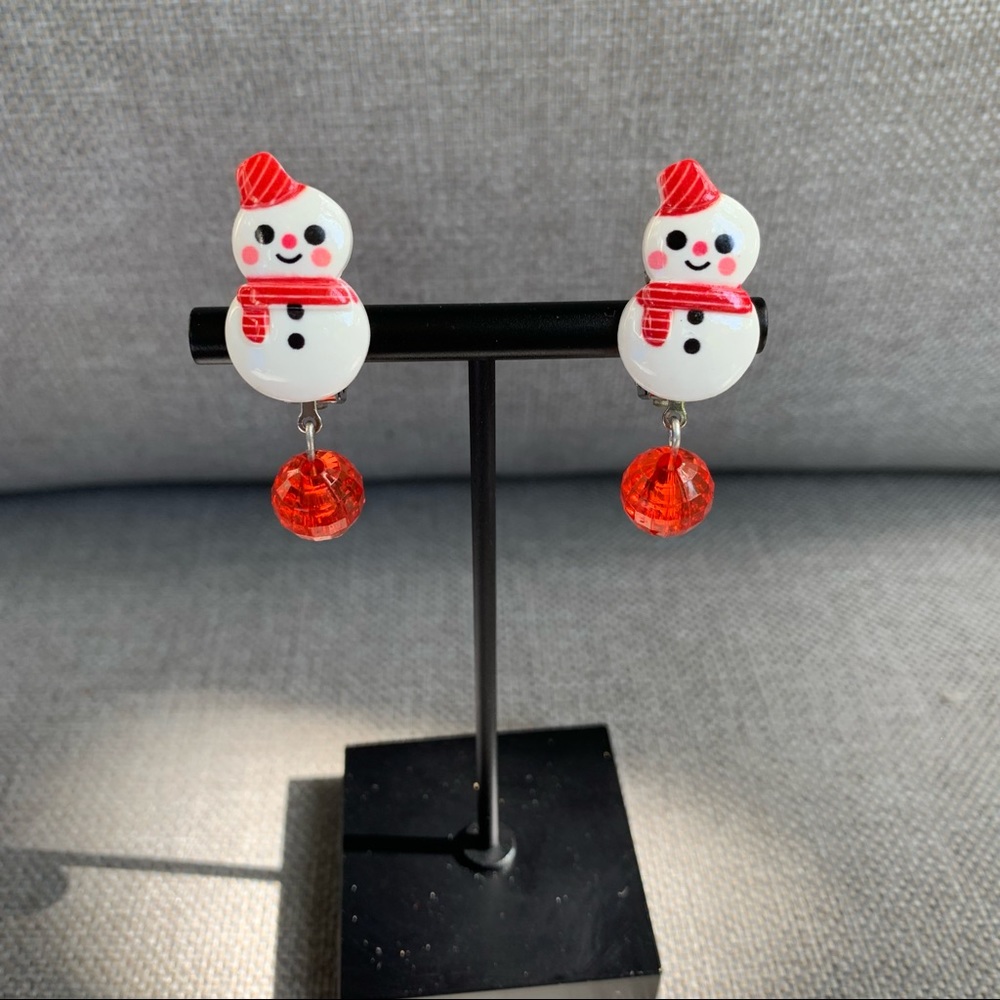 ☀️ 3/$15 Snowman Winter Clip-on Earrings